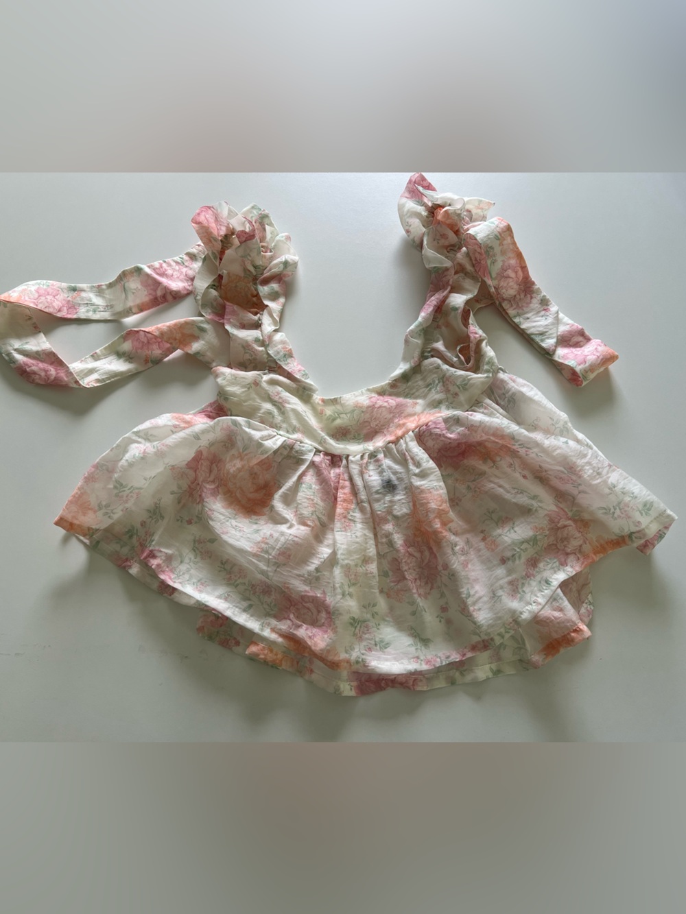 Divided Soft Pink & Cream Floral Ruffle Top